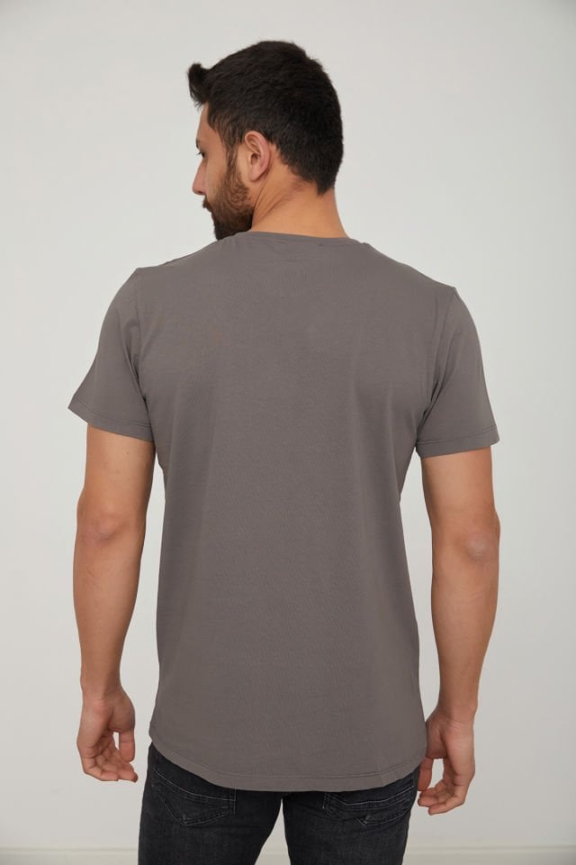 CAZ 4088 Erkek Bisiklet Yaka Büyük Cazador Baskılı Erkek T-Shirt