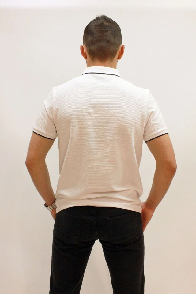 CAZ 4152 Petek Dokulu Erkek Polo Yaka T-shirt