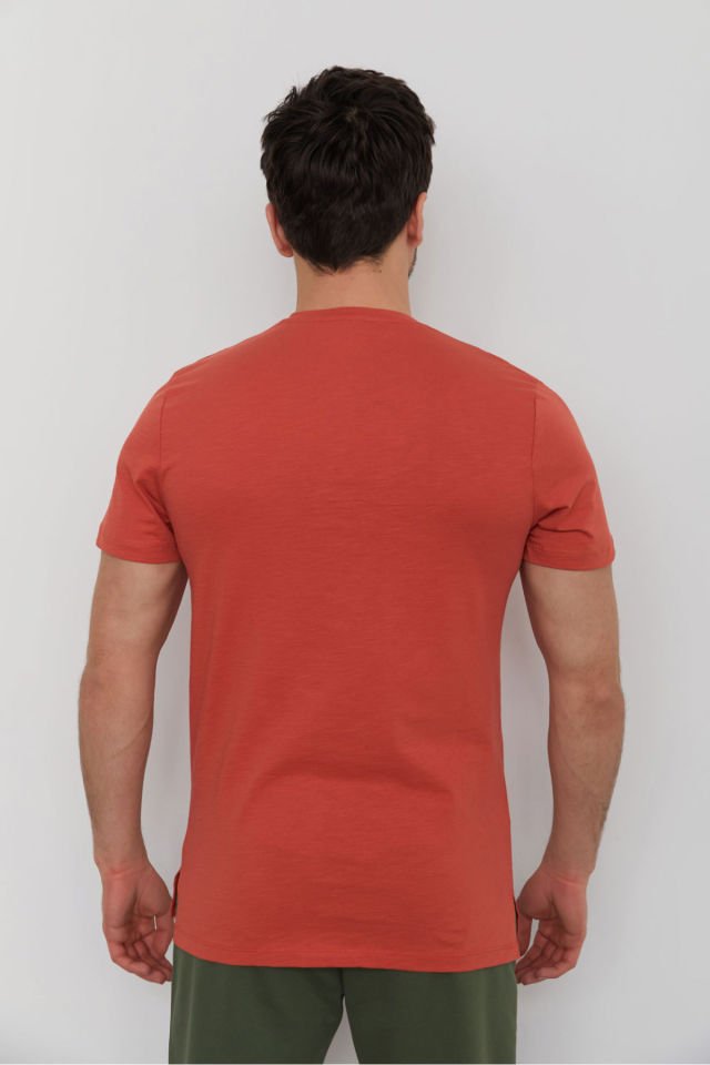 CAZ 4170 Erkek Baskılı Bisiklet Yaka T-Shirt