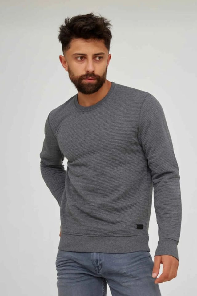 CAZ 5046 Bisiklet Yaka Kendinden Fitilli Erkek Sweat Ant.Melanj