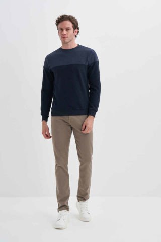 Caz 5622 Selanik Örgü Bisiklet Yaka Erkek Sweat Lacivert