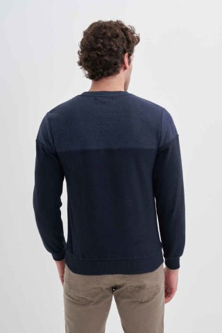 Caz 5622 Selanik Örgü Bisiklet Yaka Erkek Sweat Lacivert