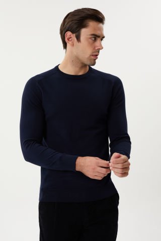 Twister ET 3637 Navy Bisiklet Yaka Tüylenmez Merserize Kazak Laci