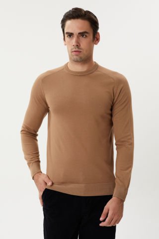 Twister ET 3637 Khaki Brown Bisiklet Yaka Tüylenmez Merserize Kazak Kahve