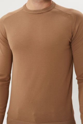 Twister ET 3637 Khaki Brown Bisiklet Yaka Tüylenmez Merserize Kazak Kahve
