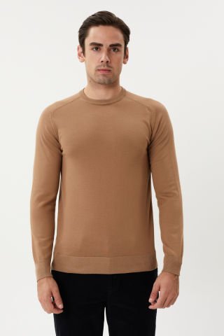 Twister ET 3637 Khaki Brown Bisiklet Yaka Tüylenmez Merserize Kazak Kahve