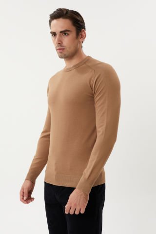 Twister ET 3637 Khaki Brown Bisiklet Yaka Tüylenmez Merserize Kazak Kahve
