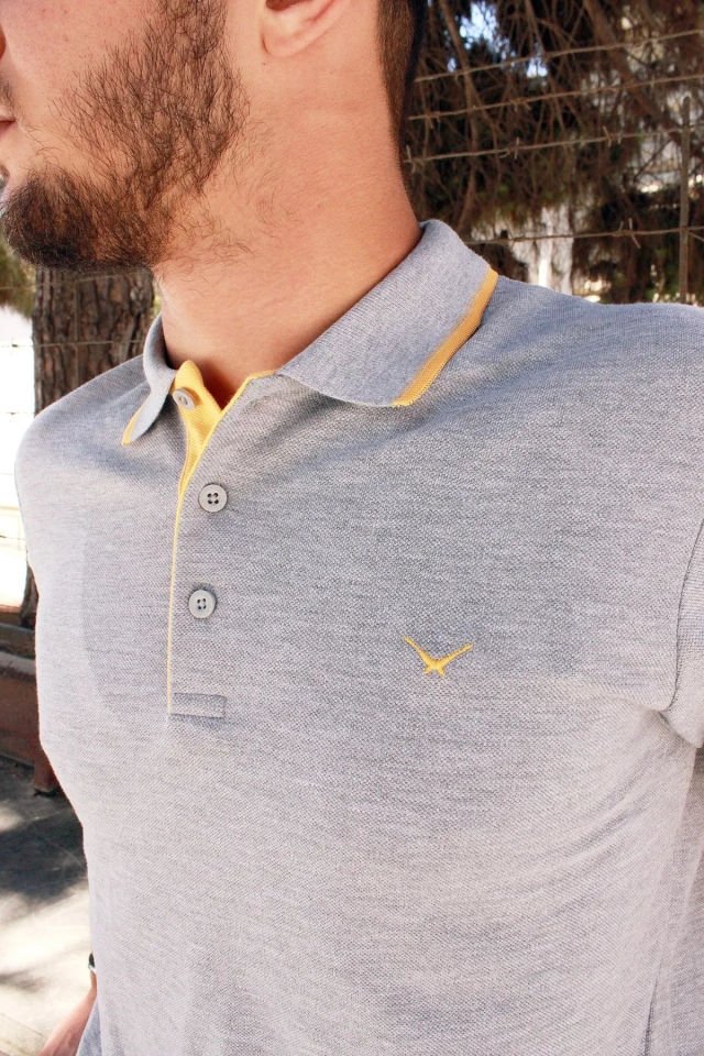 4614 Yaka Biyeli Erkek Polo Yaka T-Shirt