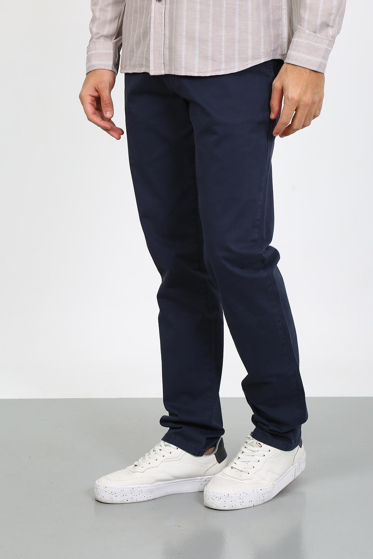 Twister Togo 728 Navy blue Likralı Erkek Kanvas Chino Pantolon Lacivert