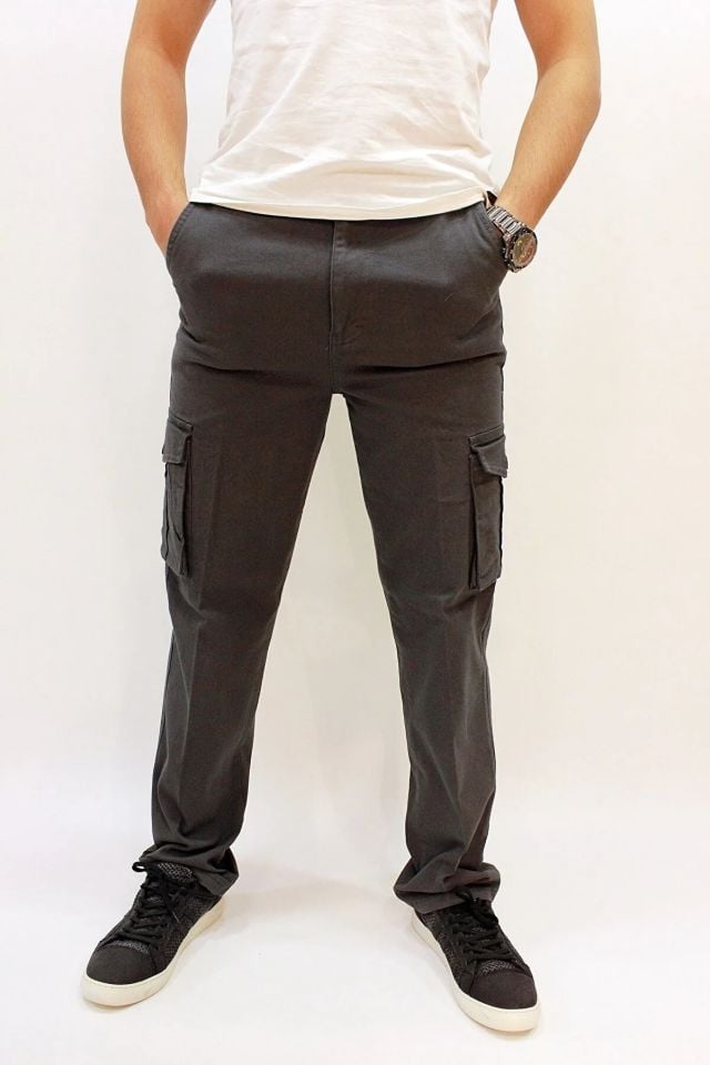 Erkek Likralı Kargo Pantolon Gri 33
