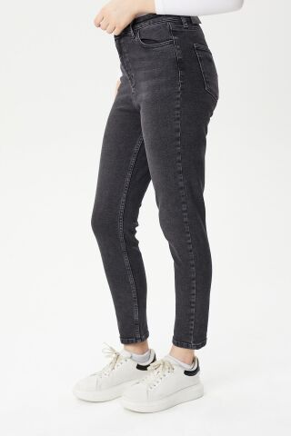 Mila 9444-06 Antracite Likralı Toparlayıcı Kumaş Dar Kesim Kadın Kot Pantolon füme