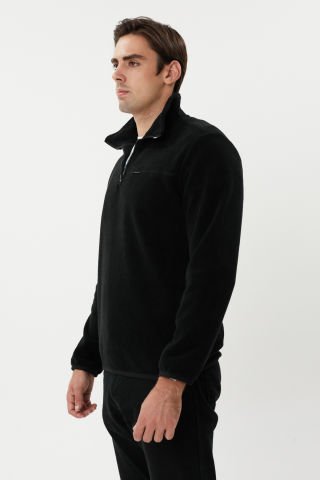 Twister ESW 2882 Yarım Fermuar Dik Yaka Tüylenmez Polar Sweat Siyah