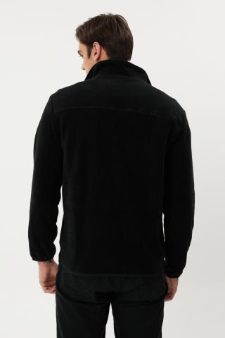 Twister ESW 2882 Yarım Fermuar Dik Yaka Tüylenmez Polar Sweat Siyah