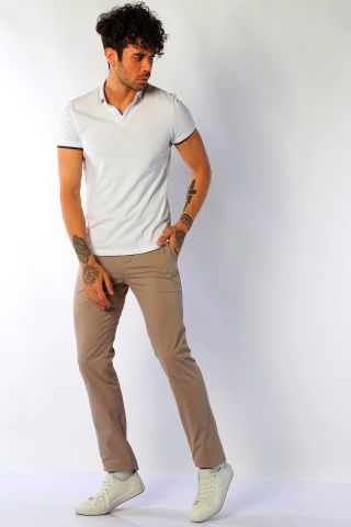 Twister Togo 728 Likralı Erkek Kanvas Chino Pantolon Mocha (Sütlü Kahve)