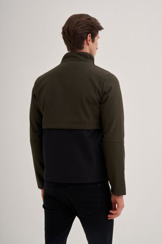 Caz 1032 Dik Yaka Softshell Erkek Su Geçirmez Mont Haki