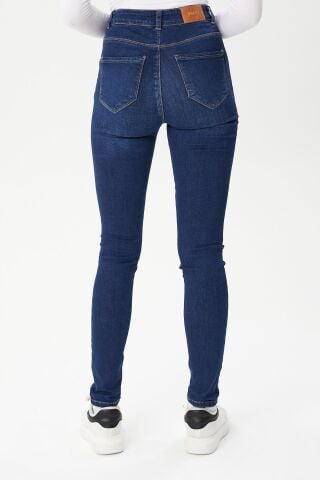 Likralı Dar Kesim Kadın Kot Pantolon Selin 9259-13 Dark Blue Mavi