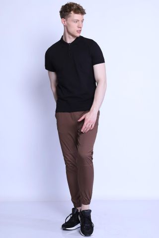 ETS 2277 Polo Yaka Erkek Pike T-shirt Siyah