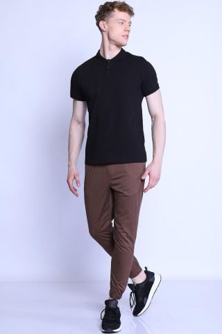 ETS 2277 Polo Yaka Erkek Pike T-shirt Siyah