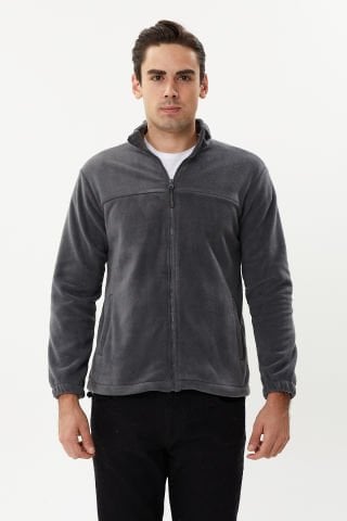 Twister ESW 2779 Dik Yaka Tüylenmez Polar Sweat Ceket Antrasit