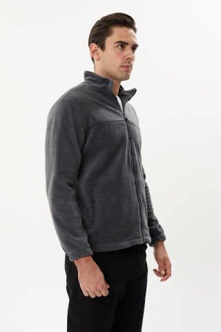Twister ESW 2779 Dik Yaka Tüylenmez Polar Sweat Ceket Antrasit