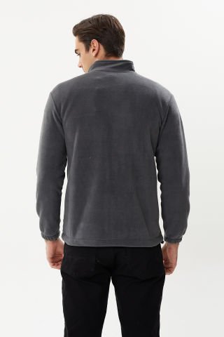 Twister ESW 2779 Dik Yaka Tüylenmez Polar Sweat Ceket Antrasit