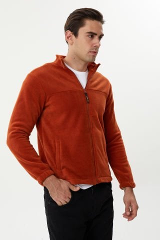 Twister ESW 2779 Dik Yaka Tüylenmez Polar Sweat Ceket Kiremit