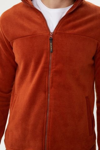 Twister ESW 2779 Dik Yaka Tüylenmez Polar Sweat Ceket Kiremit