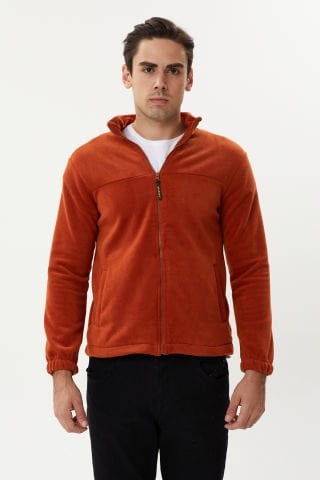 Twister ESW 2779 Dik Yaka Tüylenmez Polar Sweat Ceket Kiremit