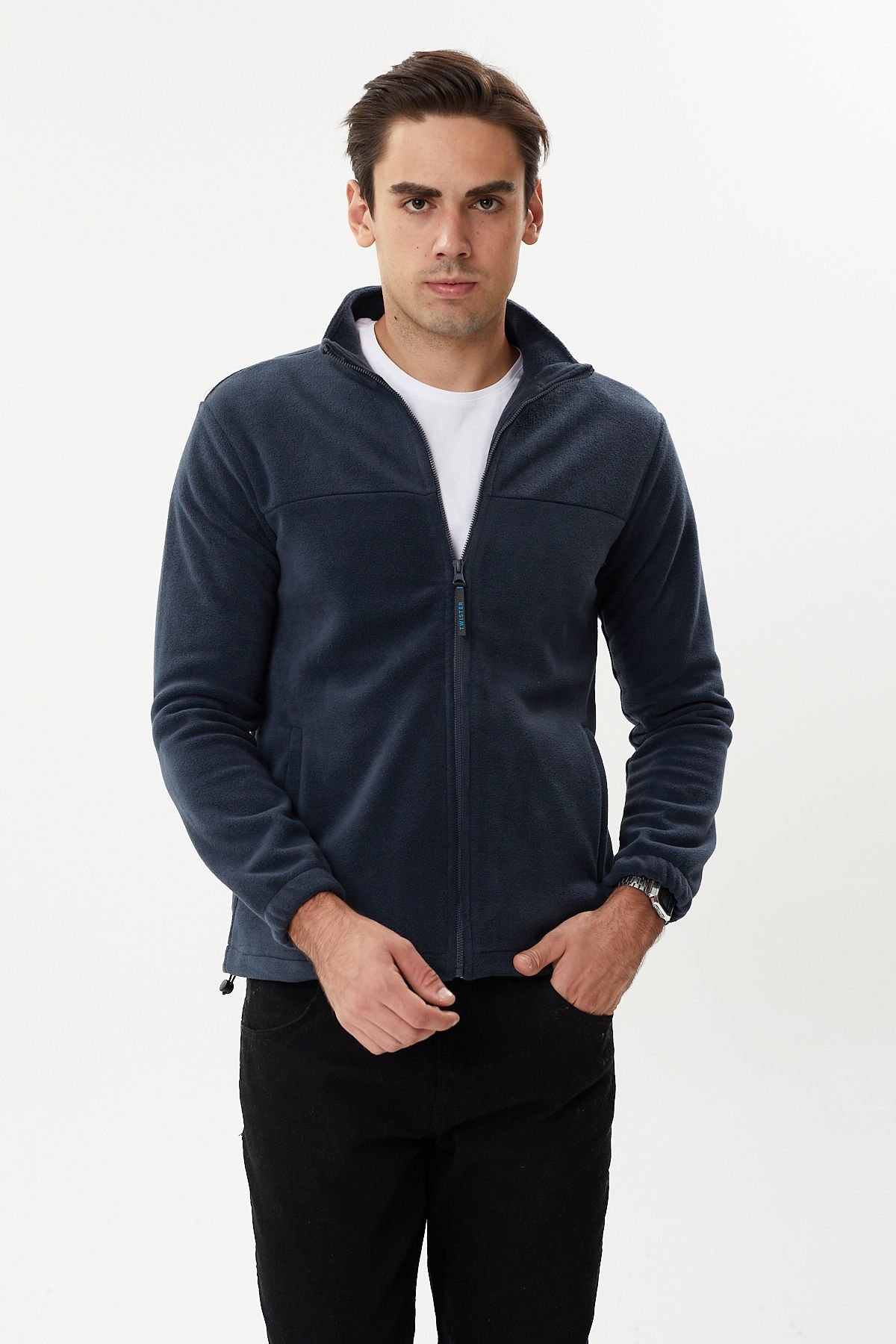 Twister ESW 2779 Dik Yaka Tüylenmez Polar Sweat Ceket S.Blue (laci)
