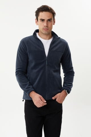 Twister ESW 2779 Dik Yaka Tüylenmez Polar Sweat Ceket S.Blue (laci)