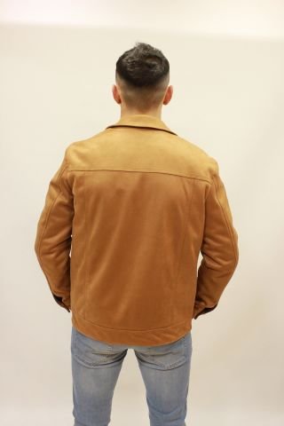 Caz 1049 Erkek Çıtçıt Kapamalı Nubuk Çeket Taba