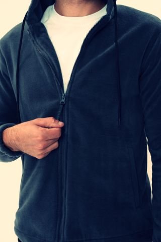 Twister ESW 2780 Kapşonlu Fermuarlı Tüylenmez Polar Sweat Ceket S.Blue