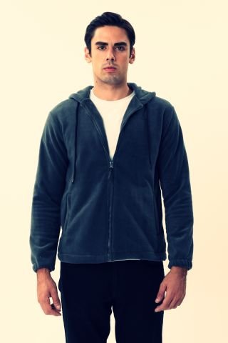 Twister ESW 2780 Kapşonlu Fermuarlı Tüylenmez Polar Sweat Ceket S.Blue