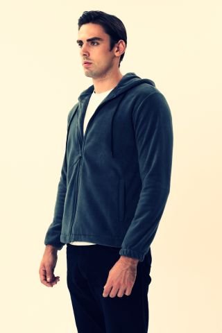 Twister ESW 2780 Kapşonlu Fermuarlı Tüylenmez Polar Sweat Ceket S.Blue