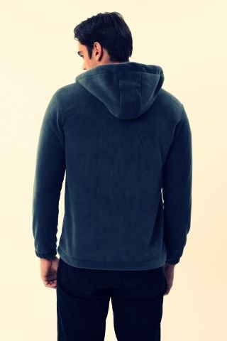 Twister ESW 2780 Kapşonlu Fermuarlı Tüylenmez Polar Sweat Ceket S.Blue