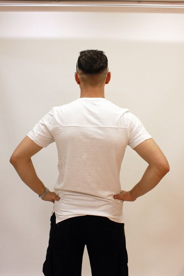 CAZ 4188 Bisiklet Yaka Baskılı Erkek T-Shirt Beyaz