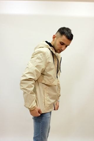 Cazador 1011 Kapşonlu İçi Polar Astarlı Unisex Yağmurluk Micro Mont Bej