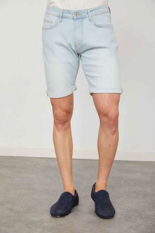 Cazador 6706 Light Blue Likralı Denim Kot Bermuda Şort