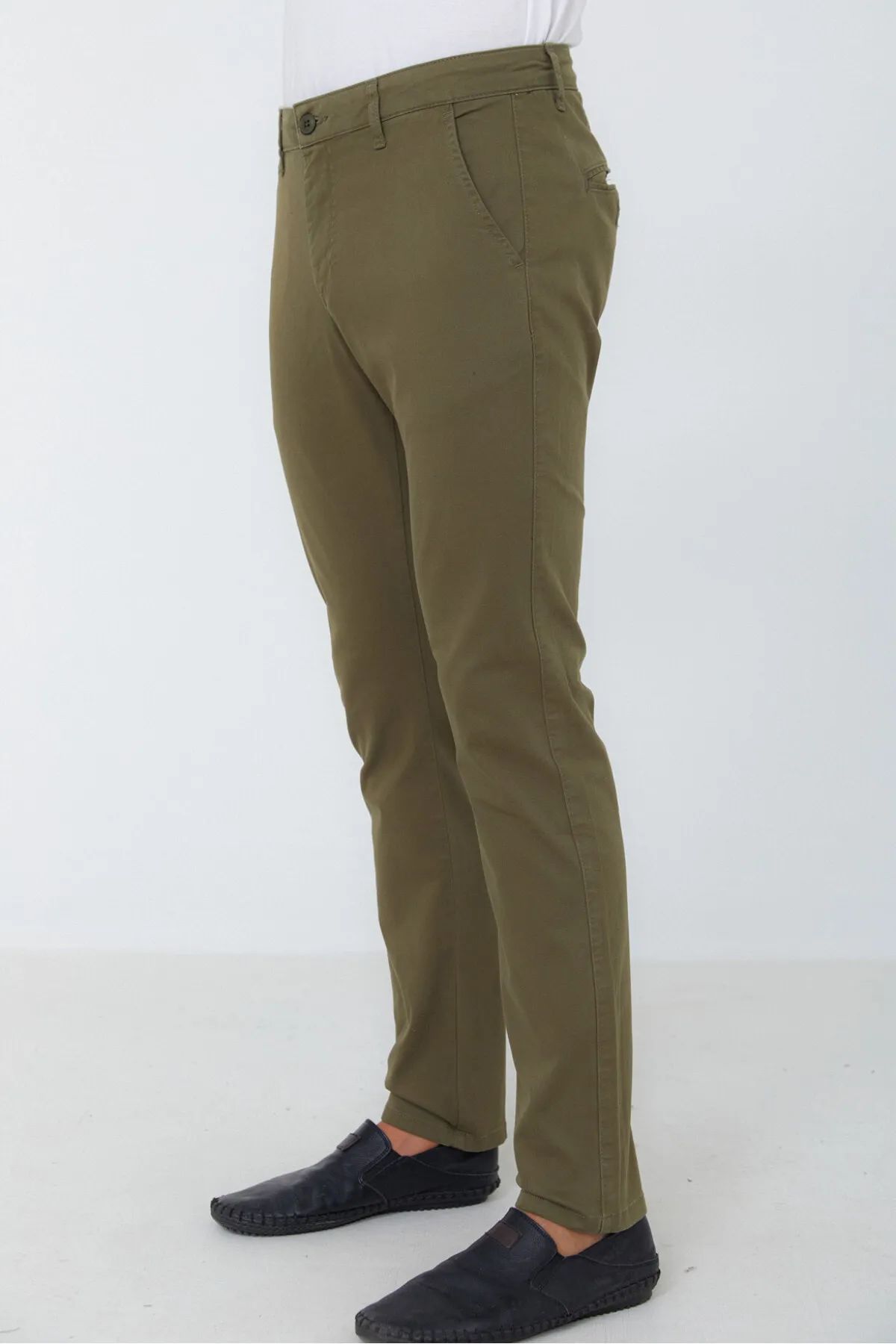 Caz 0014 Likralı Erkek Chino Pantolon Haki