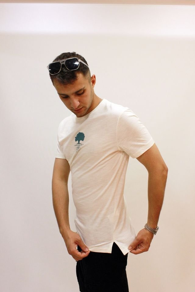CAZ 4170 Erkek Baskılı Bisiklet Yaka T-Shirt Ekru
