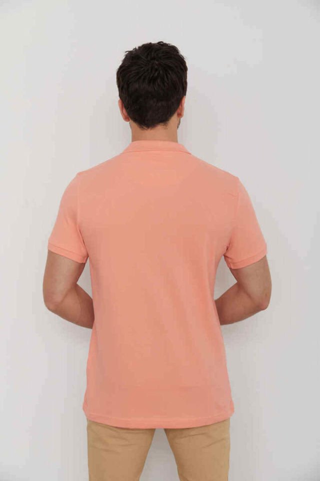 CAZ 4613 Polo Yaka Erkek Yakalı Pike T-Shirt Somon
