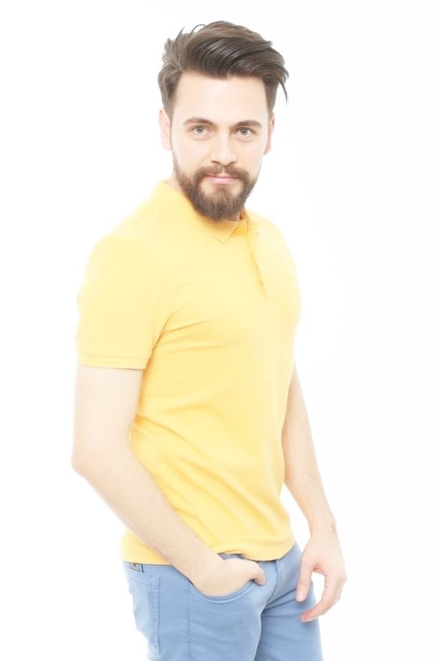 CAZ 4613 Polo Yaka Erkek Yakalı Pike T-Shirt A.Sarı