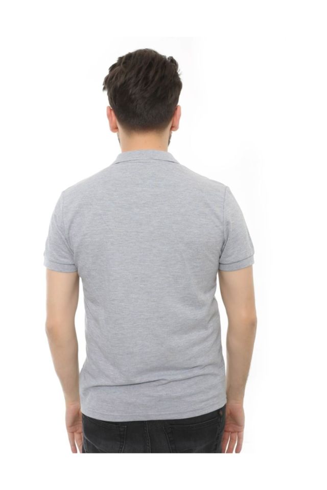 CAZ 4613 - 4713 Polo Yaka Erkek Yakalı Pike T-Shirt Gri Melange