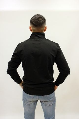 Caz 5190 Dİk Yaka Fermuarlı 2 İplik Erkek  Sweat Ceket Siyah