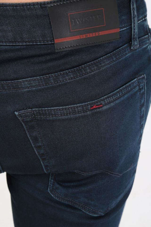 PANAMA 640-01 Dark Blue Erkek Likralı Dar Kesim Kot Pantolon Laci