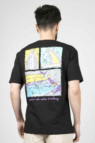 Caz 4263 Relax Fit Sırt Baskılı Erkek T-Shirt Siyah