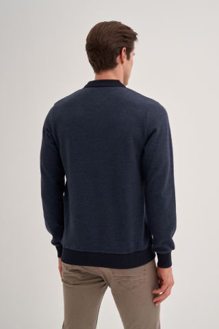 Caz 5627 Selanik Örgü Polo Yaka Erkek Sweat Laci Mel.