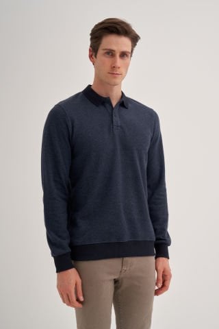 Caz 5627 Selanik Örgü Polo Yaka Erkek Sweat Laci Mel.