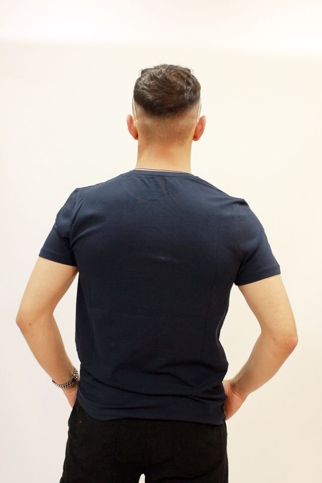 Caz 4121 Likralı Bisiklet Yaka Safari Desen Erkek T-Shirt A.Laci