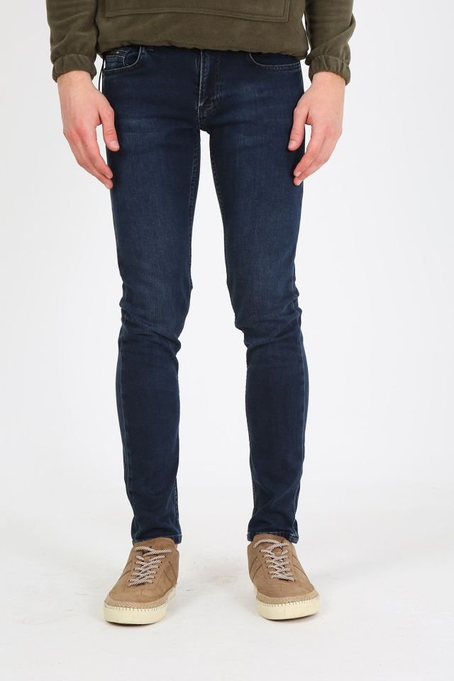 PANAMA 639-01 Dark Blue Erkek Likralı Dar Kesim Dar Paça Kot Pantolon